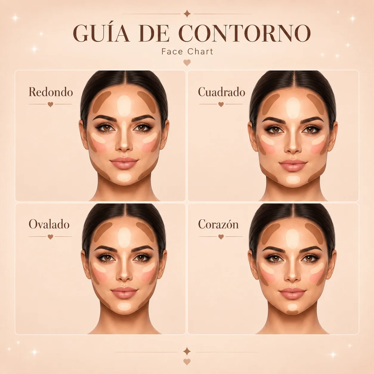 Guía de contorno según la forma del rostro